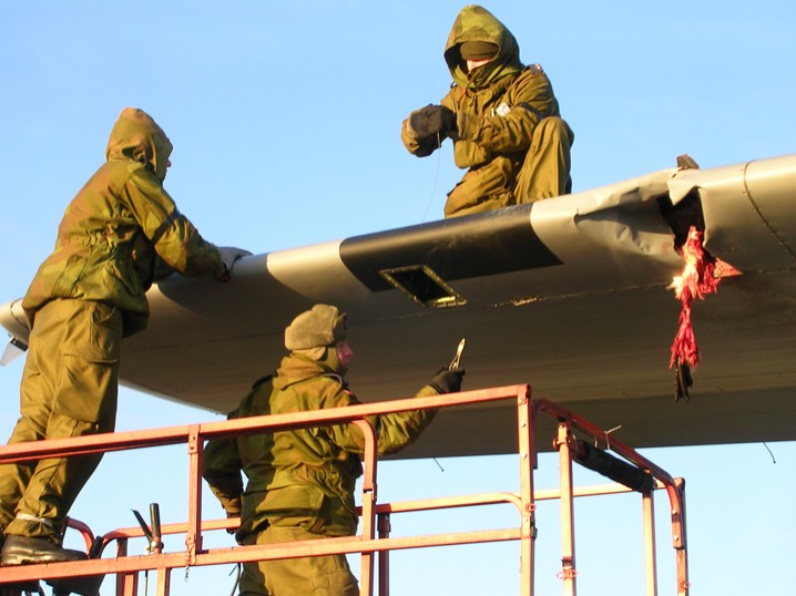 C-130 after collision with a swan